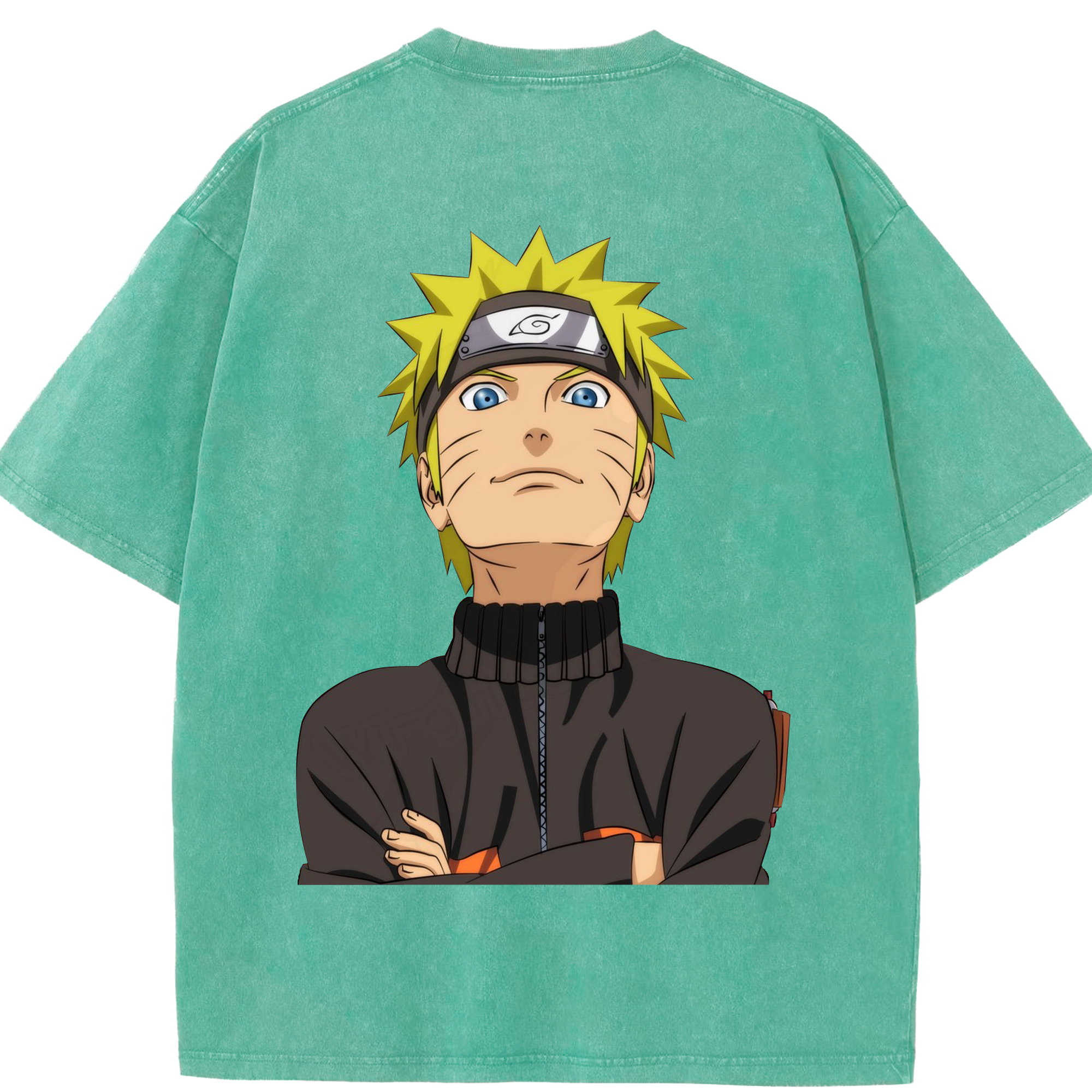 （画像用） NARUTO -ナルト- うずまき ナルト Uzumaki Naruto 綿100% ヴィンテージ風 半袖Tシャツ（背面プリント）